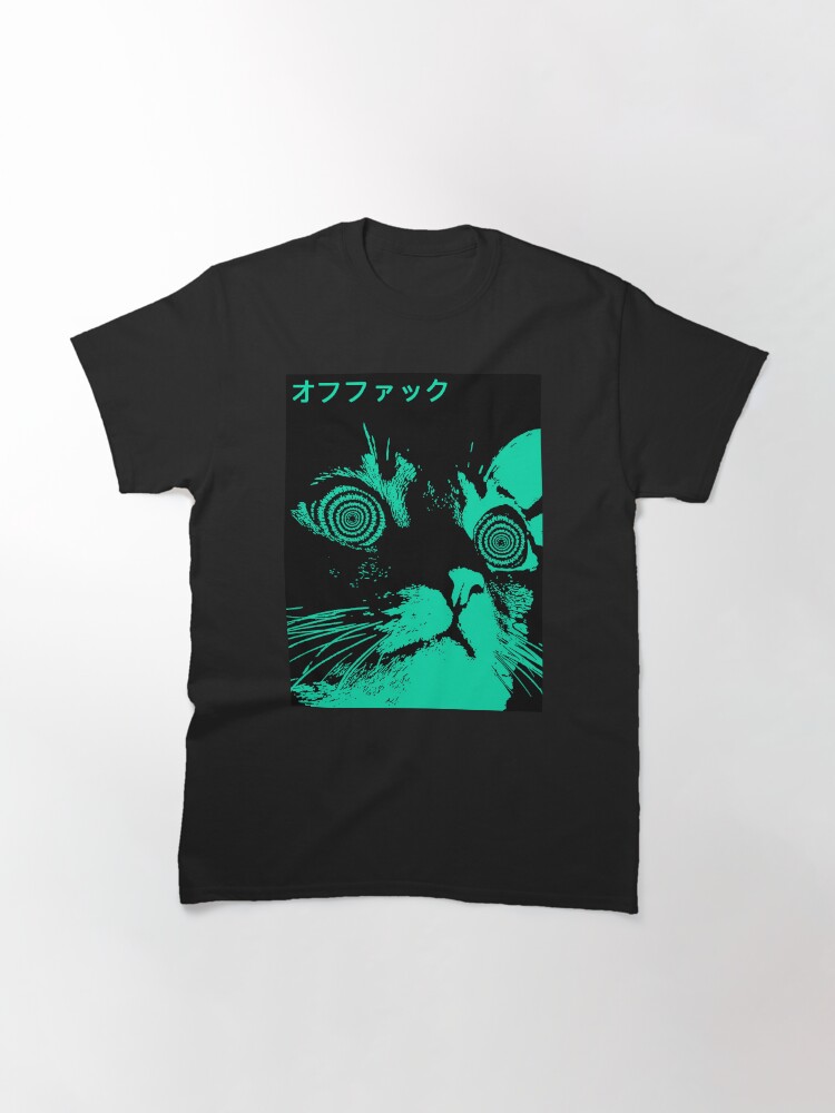 Thumbnail 3 von 7, Classic T-Shirt, Vaporwave Cool Cat im japanischen urbanen Neon-Stil designt und verkauft von OWLvision33.
