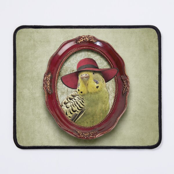 Item preview, Green Budgie in Red Hat designed and sold by MaratusFunk.
