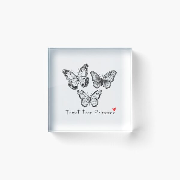 Item preview, Black and White Butterfly illustration "Trust the Process" Graphic Tee designed and sold by HandCraftedArt.