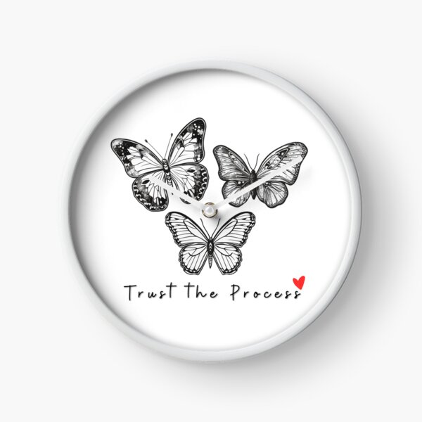 Item preview, Black and White Butterfly illustration "Trust the Process" Graphic Tee designed and sold by HandCraftedArt.