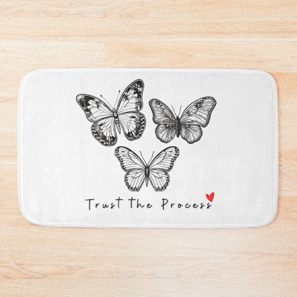 Item preview, Black and White Butterfly illustration "Trust the Process" Graphic Tee designed and sold by HandCraftedArt.
