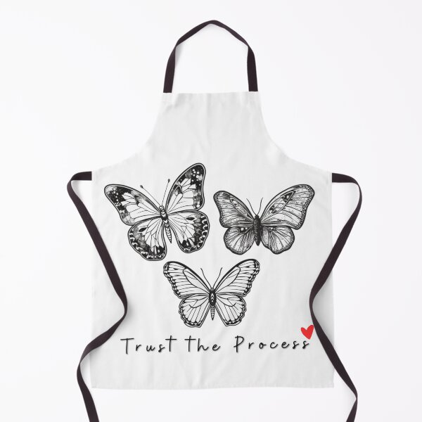 Item preview, Black and White Butterfly illustration "Trust the Process" Graphic Tee designed and sold by HandCraftedArt.