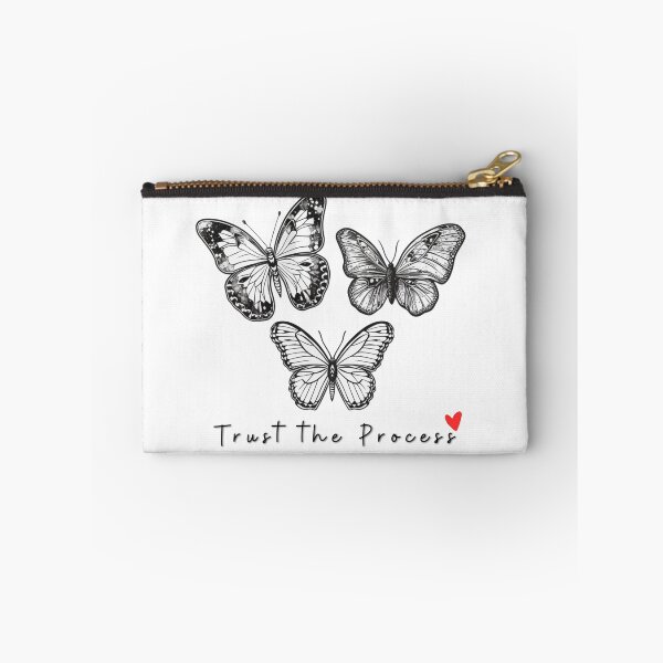 Item preview, Black and White Butterfly illustration "Trust the Process" Graphic Tee designed and sold by HandCraftedArt.