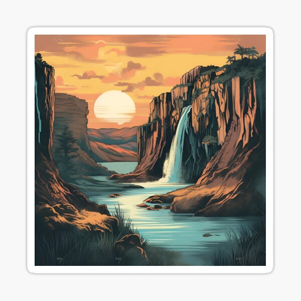 Item preview, Canyon Waterfall designed and sold by AllAboutTheArt.