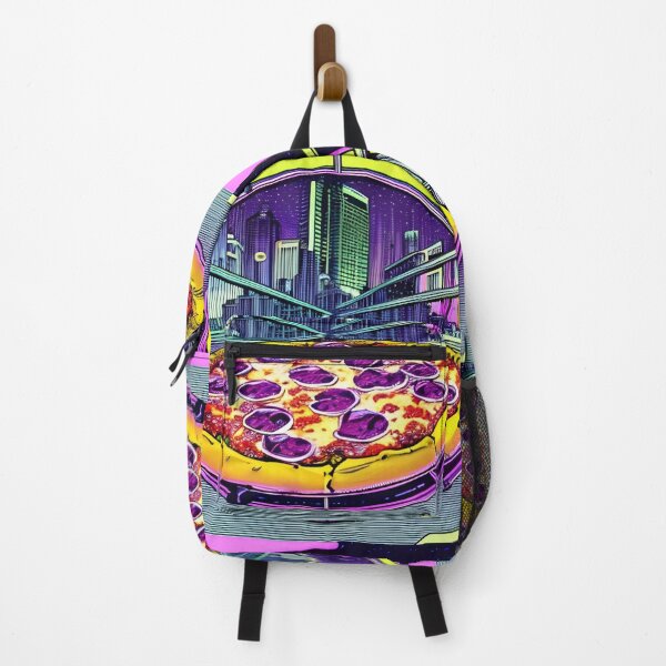 Item preview, Pizza with night city retro style designed and sold by imagenia.