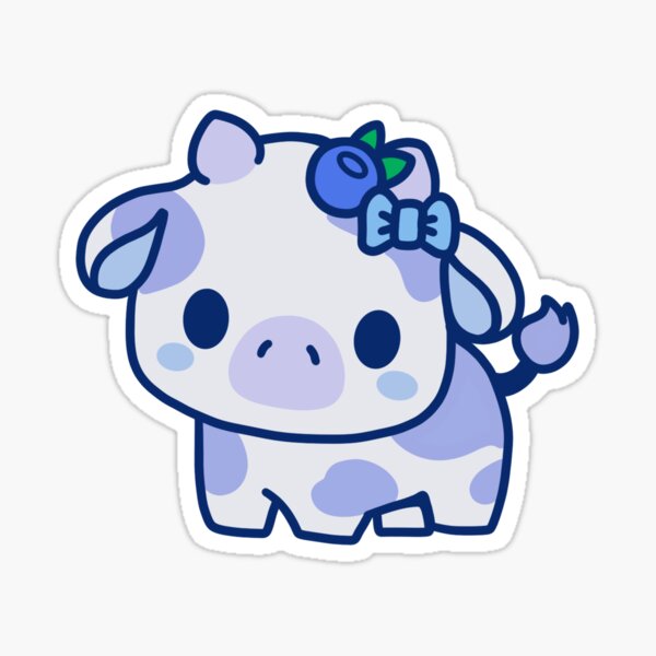 Blueberry Cow kawaii Sticker for Sale by MayBK