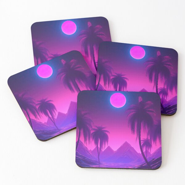 Item preview, Dreamy Horizons: A Nighttime Synthwave Oasis designed and sold by Mullet Monkey.