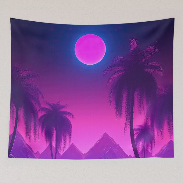 Item preview, Dreamy Horizons: A Nighttime Synthwave Oasis designed and sold by Mullet Monkey.