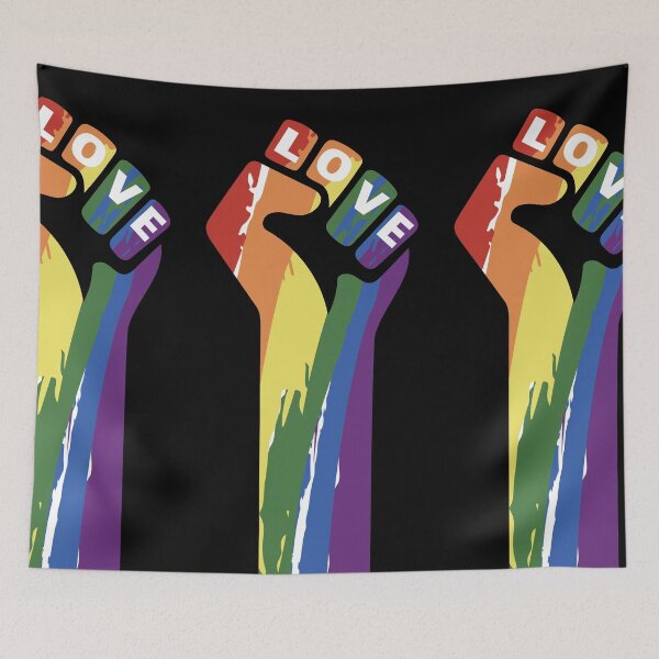 Item preview, rainbow-colored fist designed and sold by LiberaCaballo.