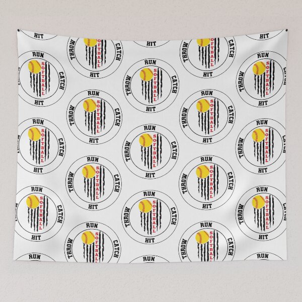 Item preview, Funny Softball Run Catch Hit Throw Girls Women designed and sold by R&BApparel.
