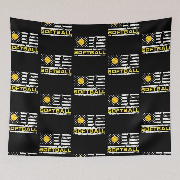 Item preview, Softball American Flag Fun Softball Fan designed and sold by R&BApparel.