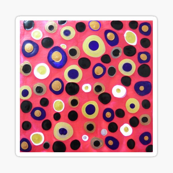 Hot pink pouring painting artsy sister teresita blanco Sticker