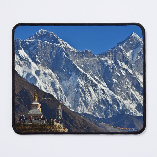 Item preview, Mt Everest and Lhotse above Trekkers and Stupa designed and sold by Pedro-Carrilho.