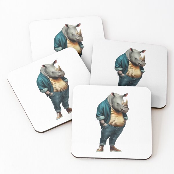 Item preview, Hipster Rhino V3 designed and sold by HipsterAnimals.