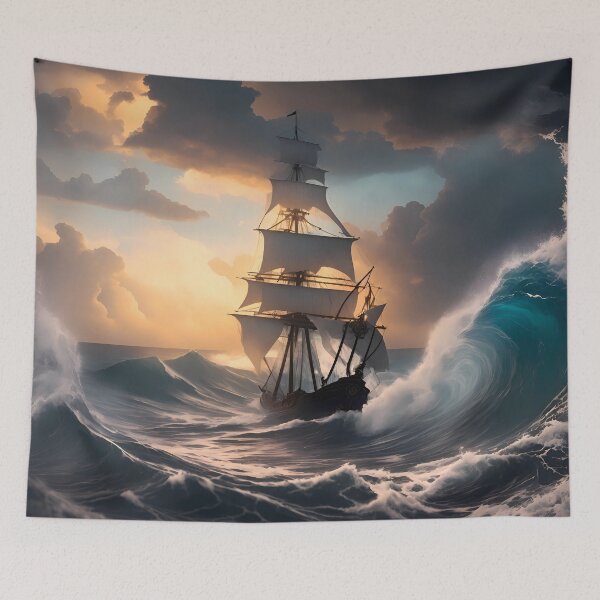 Item preview, SHIP IN OCEAN STORM  designed and sold by basitcv.