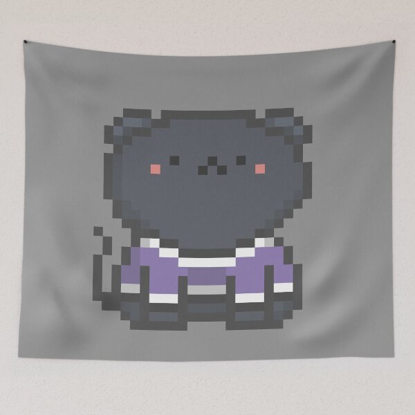 Item preview, Pixel Quiet Scottish Fold Dark Grey Cat 90 designed and sold by sosorimaru.