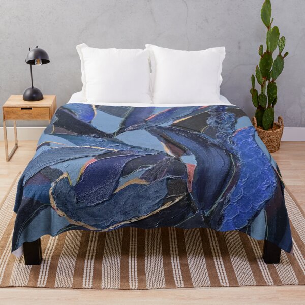 Item preview, Midnight Blue Leaves Painting designed and sold by leahgordonartist.