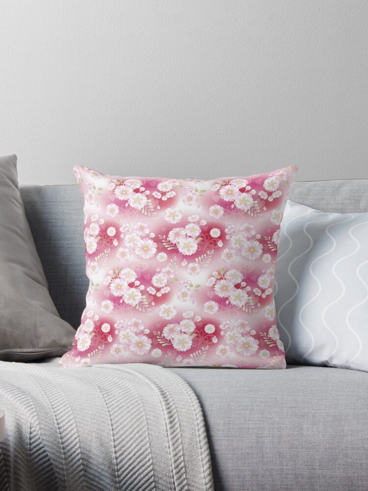 Cherry Blossom Pillow Sakura Kawaii Room Decor Pink Flower Cushions