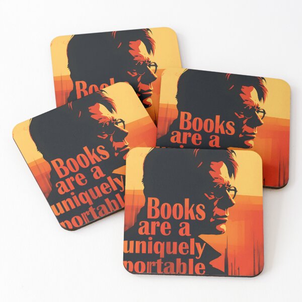 Item preview, Stylized image of  Stephen King with his quote "Books are a uniquely portable magic" in red, yellow and orange designed and sold by NyteVisions.
