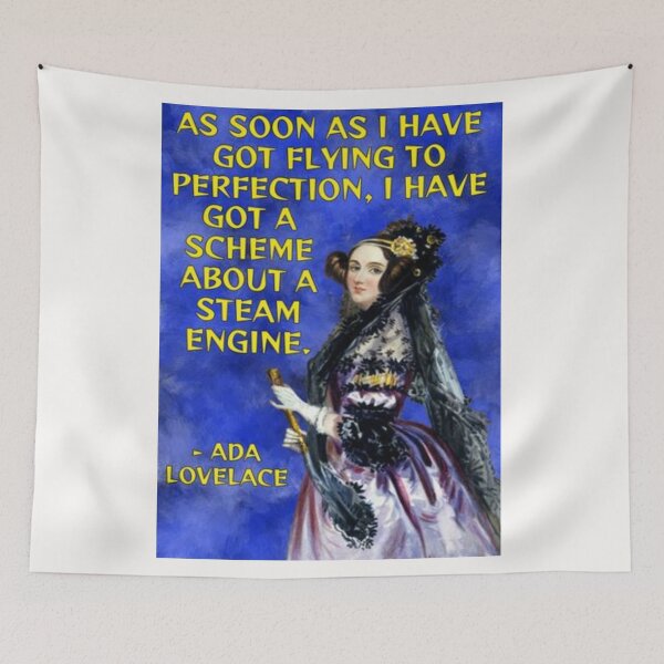 Item preview, Radical Feminist Quote - Ada Lovelace - As Soon As I Have Got Flying To Perfection I Have Got A Scheme About A Steam Engine designed and sold by LethalPixieDust.