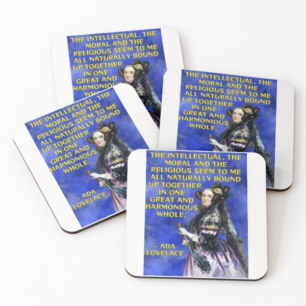Item preview, Radical Feminist Quote - Ada Lovelace - The Intellectual The Moral And The Religious Seem To Me All Naturally Bound Up Together In One Great And Harmonious Whole designed and sold by LethalPixieDust.