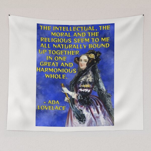 Item preview, Radical Feminist Quote - Ada Lovelace - The Intellectual The Moral And The Religious Seem To Me All Naturally Bound Up Together In One Great And Harmonious Whole designed and sold by LethalPixieDust.