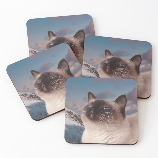 Item preview, Siamese cat in the mountain sky portrait painting designed and sold by unepommedeterre.
