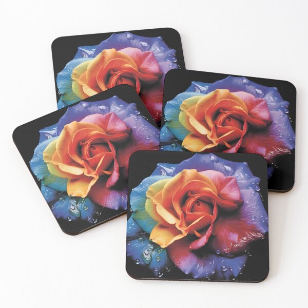 Item preview, Rainbow Drops: A Single Rose Adorned with Water Droplets designed and sold by MonsterMatt87.