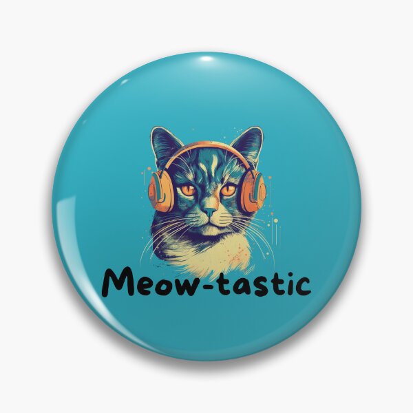 Item preview, Retro Cat with Headphones Meow-tastic designed and sold by Goldenliving168.