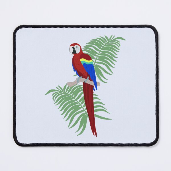 Item preview, Parrot on a branch against a background of tropical leaves designed and sold by Umka33.