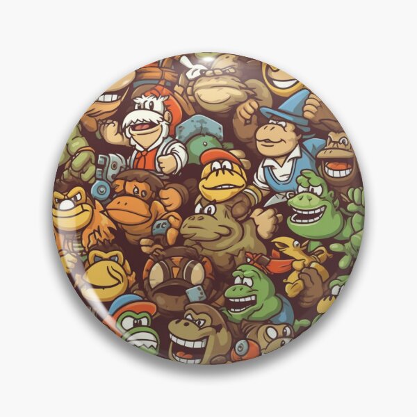 Item preview, Pixelated Nostalgia: A Repeating Pattern of Classic Arcade Game Character??️ designed and sold by RobotBadGuy0.