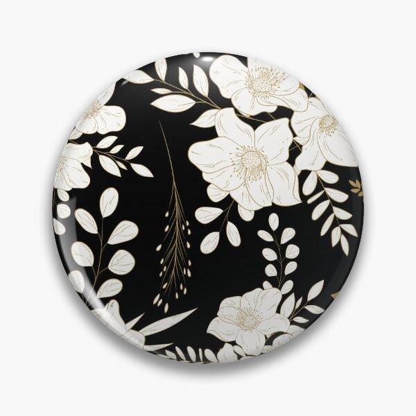 Item preview, Black and Gold minimal floral seamless pattern designed and sold by Ladies-Boutique.
