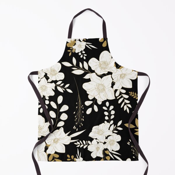 Item preview, Black and Gold minimal floral seamless pattern designed and sold by Ladies-Boutique.