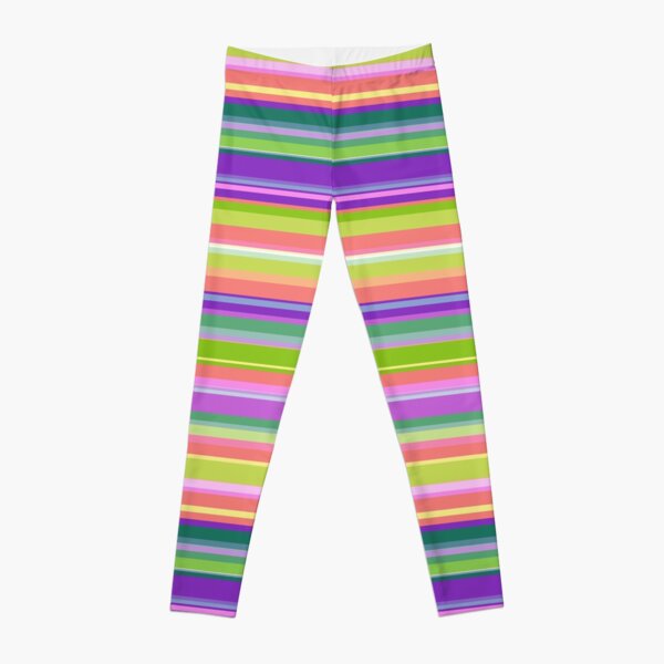 Disover Striped pattern. Bright horizontal stripes. | Leggings