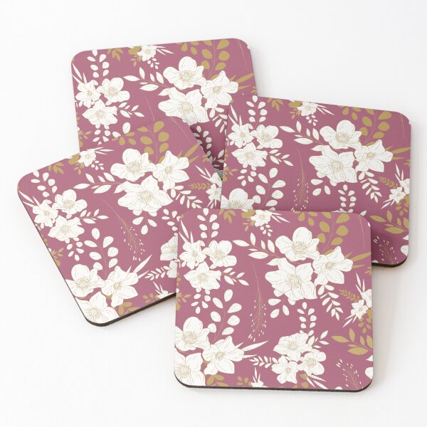Item preview, Deep Rose and Gold minimal floral seamless pattern designed and sold by Ladies-Boutique.