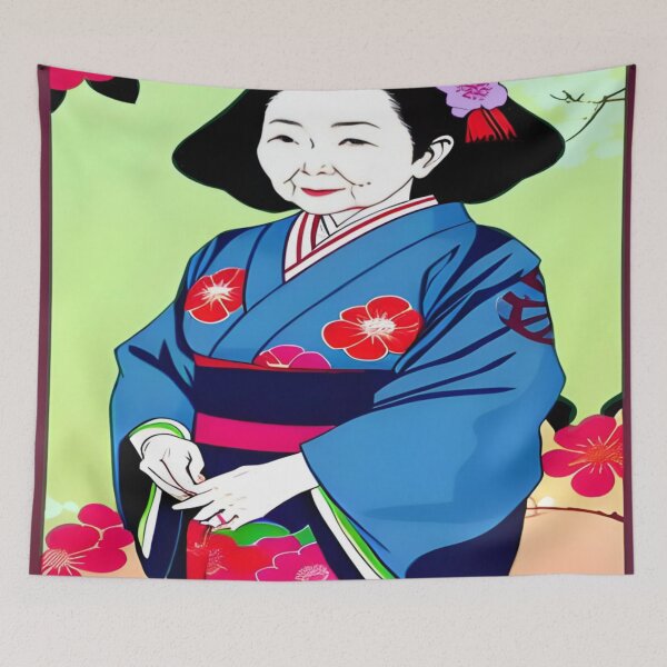 Item preview, Versatile Beauty: An Elderly Japanese Woman in Ukiyo-e Style designed and sold by masabo.