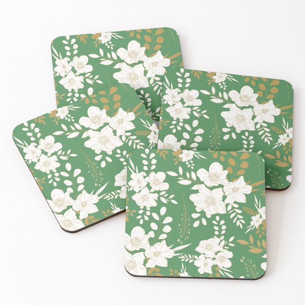 Item preview, Green and Gold minimal floral seamless pattern designed and sold by Ladies-Boutique.