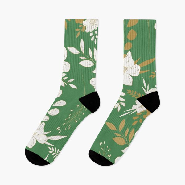 Item preview, Green and Gold minimal floral seamless pattern designed and sold by Ladies-Boutique.