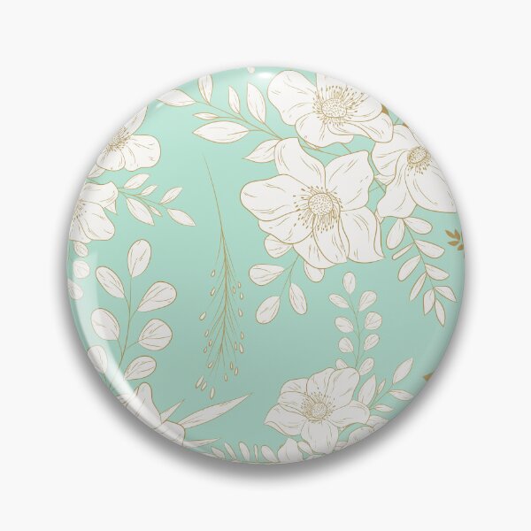 Item preview, Mint and Gold minimal floral seamless patterns designed and sold by Ladies-Boutique.