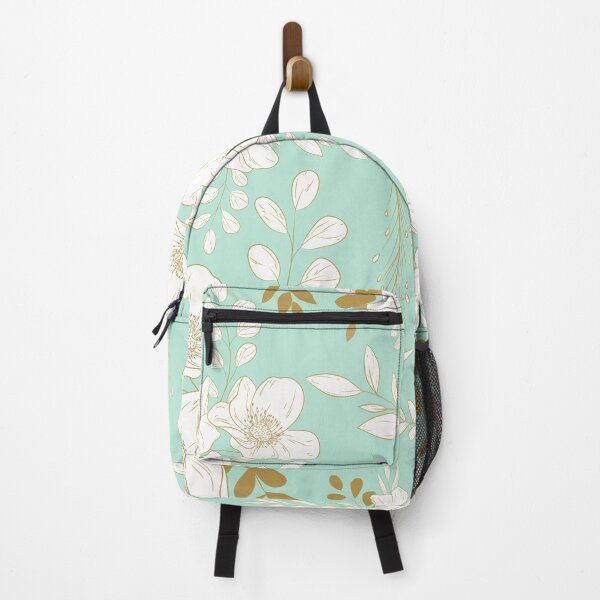 Item preview, Mint and Gold minimal floral seamless patterns designed and sold by Ladies-Boutique.