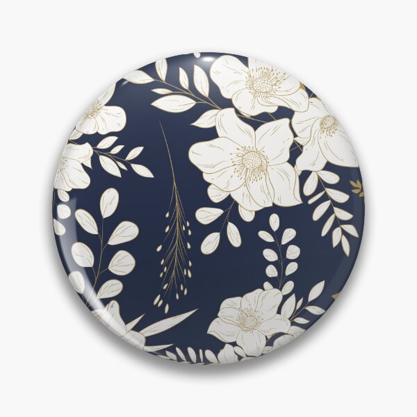 Item preview, Navy and Gold minimal floral seamless pattern designed and sold by Ladies-Boutique.