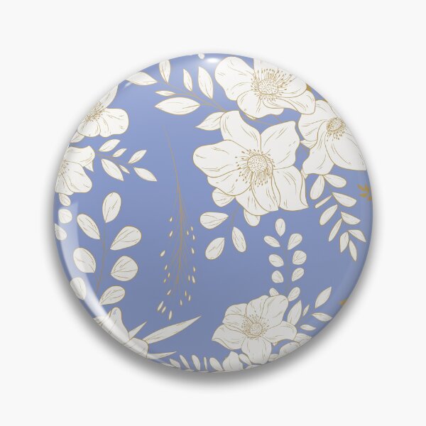 Item preview, Periwinkle and Gold minimal floral seamless pattern designed and sold by Ladies-Boutique.