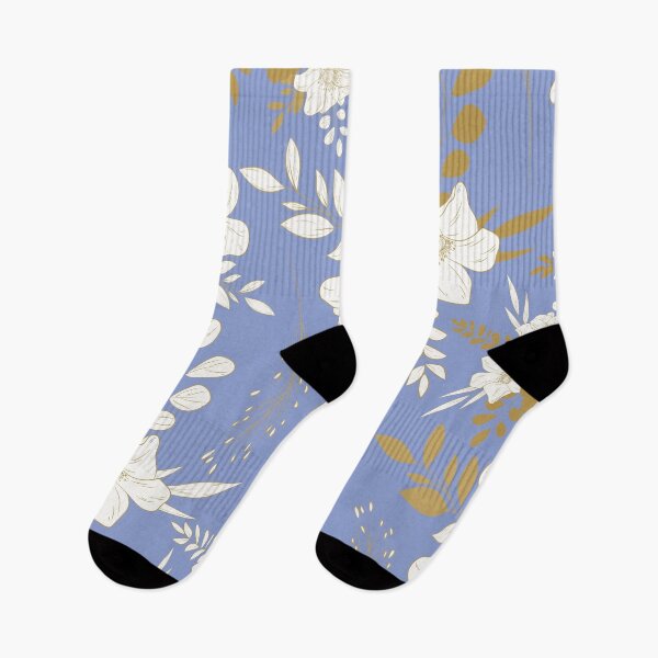 Item preview, Periwinkle and Gold minimal floral seamless pattern designed and sold by Ladies-Boutique.