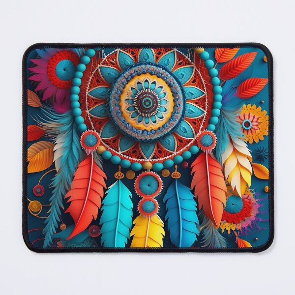 Item preview, Stunning boho decoration of colourful feathers and mandalas designed and sold by VeronicArt85.