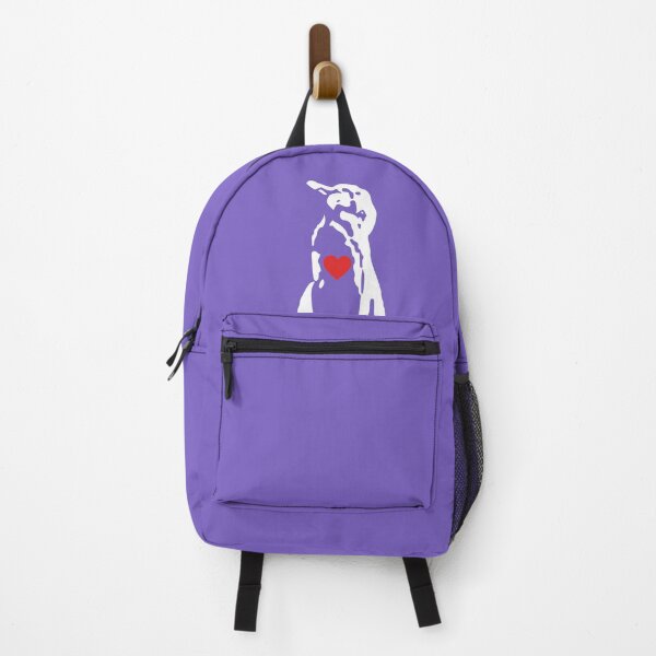 Item preview, Light Purple #795FC1 Background Galapagos Penguin White Penguin with Red Heart designed and sold by SBPenguins.