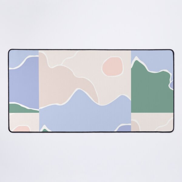 Item preview, Abstract landscape modern background with mountains, clouds, sunrise,sun, sea. Mid century modern minimalist art print. Scandinavian poster design in pastel colors designed and sold by MTShoppingLine.