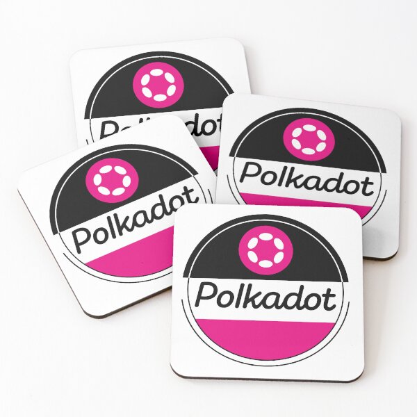 Item preview, Polkadot Dot Crypto Altcoin - Geometric Abstract Design with Black and Pink Half Circles designed and sold by CryptoMoods.