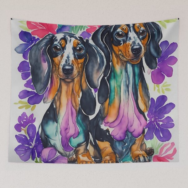 Item preview, Dogs in flowers designed and sold by JiomLi.