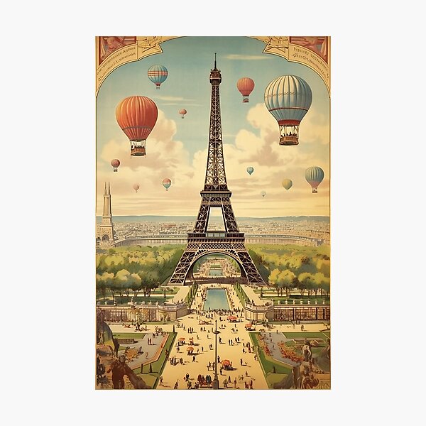 Las Vegas Strip - Eiffel Tower and Hot Air Balloon Solid-Faced Canvas Print