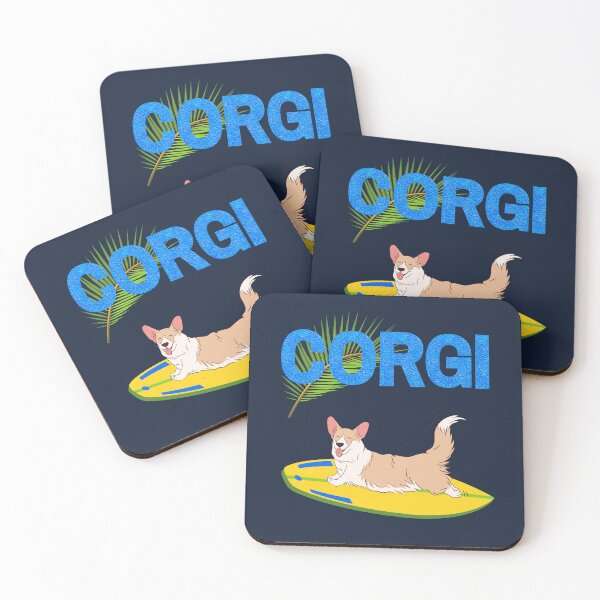 Item preview, Welsh Corgi Pembroke Dog on Surf with Summer Vibes designed and sold by SeasonalDogs.